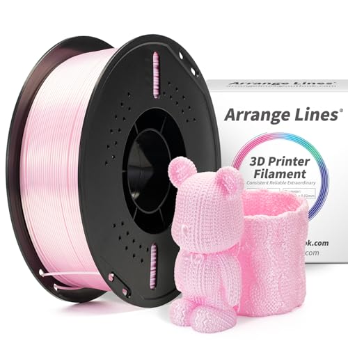 3D Printer Filament PLA Silk Pink, 1.75mm PLA Filament Smooth, Odorless, Premium Vacuum Sealed, Perfect Printing for Arts, Crafts & DIY, Ideal for Home & Office, 1kg Spool, Dreamy Light Pink - color: Silk Light Pink