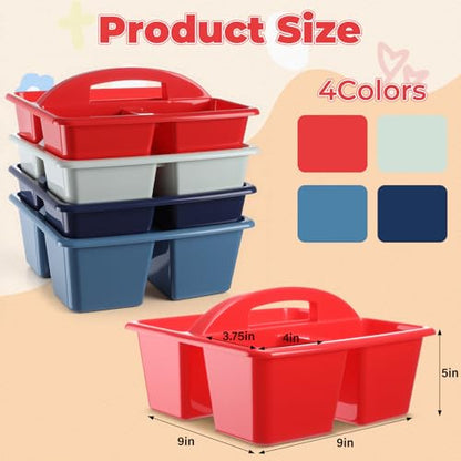 Kathfly 4 Pack Classroom Caddy Organizer with Handle Bulk, Blue Red - color: Blue Red