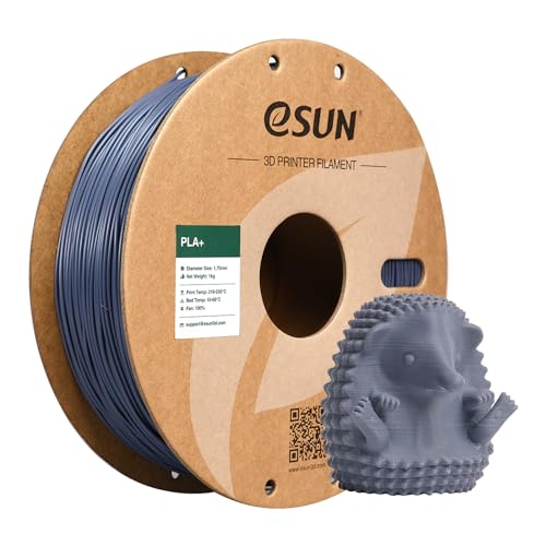 eSUN PLA+ Filament 1.75mm, 3D Printer Filament PLA Plus, Dimensional Accuracy +/- 0.03mm, 1KG Spool (2.2 LBS) 3D Printing Filament for 3D Printers, Grey - color: E-grey, size: 1KG