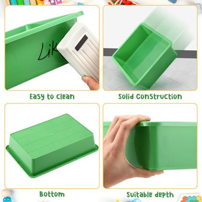 Hoteam 10 Pack Flat Bins Paper Trays,Green,13.78 X 9.84 X 3.15 Inch - color: Green, size: 13.78 x 9.84 x 3.15 Inch