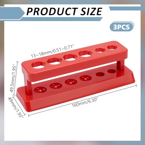 3PCS Test Tube Rack Multi Use Cylinder Tube Display Racks Syringe Holder 6 Holes with Hole Diameter 13/18mm for Science Experiment Party Classroom Teaching Test Tubes Holder