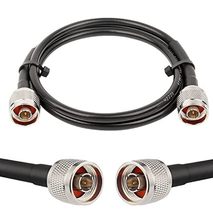 MOOKEERF KMR240 N Cable - 3FT Ultra Low Loss N Male to N Male Cable Pure Copper 50 ohm for 3G/4G/5G/LTE/ADS-B/Ham/GPS/WiFi/RF Radio to Antenna or Signal Booster Use - size: 3FT