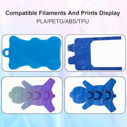 Smooth Dual-Sided PER Build Plate for Bambu Lab X2D/X1/X1C/X1E/P1P/P1S/P2S/A1, Wood Grain + Water Ripples Pattern Spring Steel Plate Effect Sheet for Bambu 3D Printers 256x256mm - color: Per (Water Ripples+wood Grain)