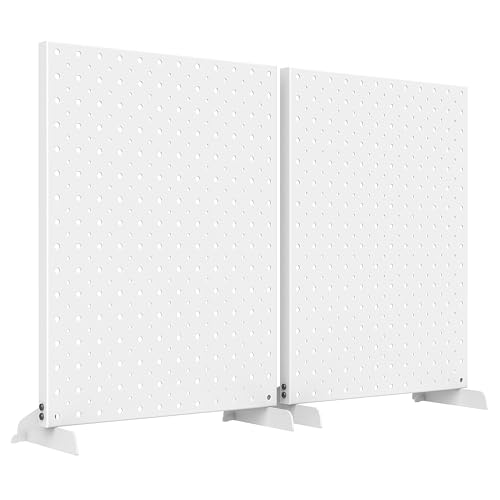 EVERHANGER Metal Pegboard Display Stand, Freestanding Tabletop Pegboard - color: White, size: 2pack 12"X16"