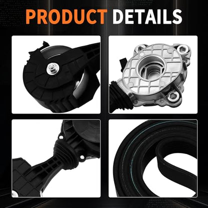 Serpentine Belt Tensioner Idler Friction Wheel & Water Pump Pulley Fit for 2007-2016 Mini Cooper, Cooper Paceman, Cooper Countryman 1.6L 2.0L L4/1.5L L3, Replace 11287598833 11517545958