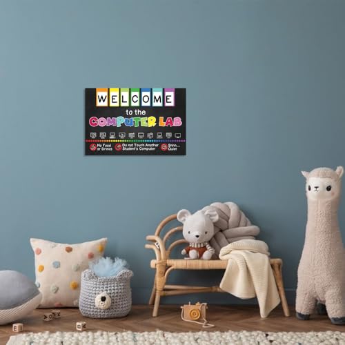 Welcome to the Computer Lab Poster, 16"x24", Classroom Decor - color: PC1
