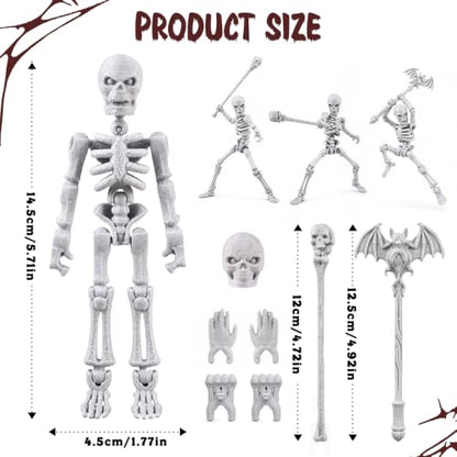 Celltestria Halloween 6PCS 3D Printed Skeleton T13 Action Figures Set - style: T13 Skeleton