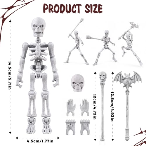 Celltestria Halloween 6PCS 3D Printed Skeleton T13 Action Figures Set - style: T13 Skeleton
