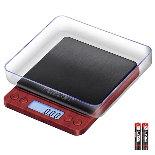 Fuzion Digital Scale .01 Gram Accuracy, 500g Small Kitchen Food Scales - color: Wood Grain