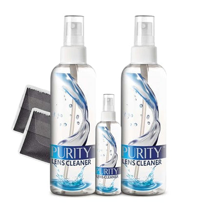 Purity Eyeglass Lens Cleaner Kit - 2 x 8oz and 1 x 2oz Lens Cleaner - style: 5 Piece Set - 2 (8oz + 1 (2 Oz Lens Spray)) + 2 (Microfiber Cloth)