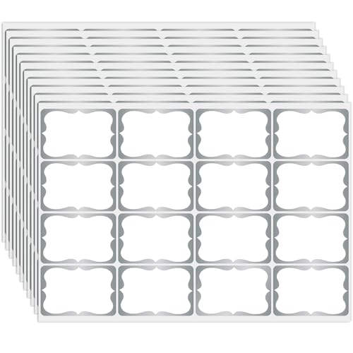 Silvery Foil 400 Pcs Name Tag Stickers, 3"x 2", 16 Colorful Name Tags, Name Labels for School, Classroom, Office and Home - Silvery - color: Silvery