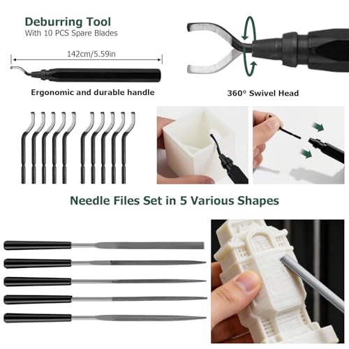 JiGiU 120Pcs 3D Printer Tools Kit with Storage Case, 3D Printer Accessories