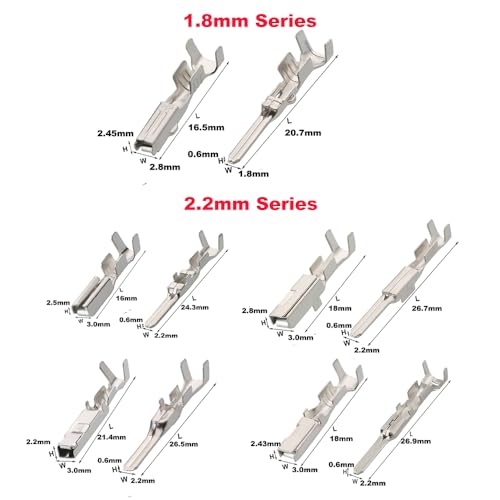 500Pcs Connector Terminal Pin Wire Harness Pins Automotive Auto Car Electrical Connector Pins Motorcycle ATV 1/1.5/1.8/2.2/2.8/3.5mm