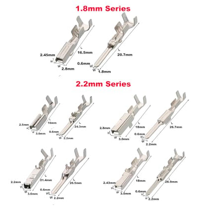 500Pcs Connector Terminal Pin Wire Harness Pins Automotive Auto Car Electrical Connector Pins Motorcycle ATV 1/1.5/1.8/2.2/2.8/3.5mm