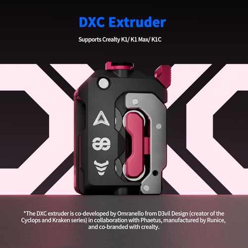 3D Printer Accessories Upgrade for Phaetus DXC Extruder for K1/K1C/K1 Max and A Must-Have Tool Handle: Direct Drive Helical Gear Smooth Feeding Extrusion Replacement