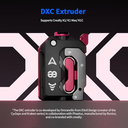 3D Printer Accessories Upgrade for Phaetus DXC Extruder for K1/K1C/K1 Max and A Must-Have Tool Handle: Direct Drive Helical Gear Smooth Feeding Extrusion Replacement