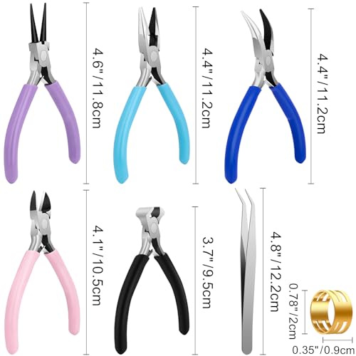 5 Pack Jewelry Pliers Tool Set, Wire Wrapping Tools for Jewelry Making