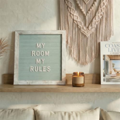 Rustic Turquoise Felt Letter Board 10x10 Inch, 336 Letters with Stand - color: Rustic Turquoise