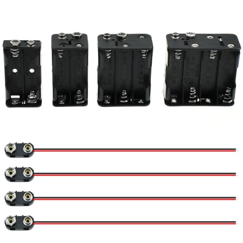 SDTC Tech 2/4/6/8 x 1.5V AA Battery Holder with Snap Connector Kit - size: 2 4 6 8 Slot Kit