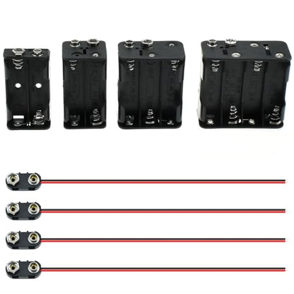 SDTC Tech 2/4/6/8 x 1.5V AA Battery Holder with Snap Connector Kit - size: 2 4 6 8 Slot Kit