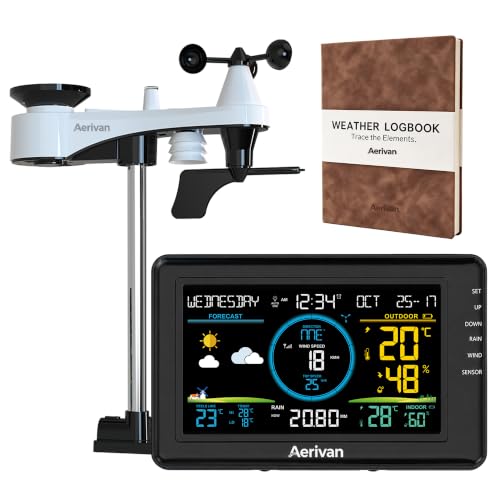 W1 Wireless Home Weather Station with Hardcover Logbook (No WiFi)