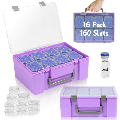 160 Slots Peptide Storage Box Bulk 3ml Plastic Peptide Case Vial Storage Case for Refrigerator Secure Vial Holder Insulin Holder Box for Fridge Freezer Travel Semaglutide Diabetic Care(Purple) - color: Purple, size: 160 Slots