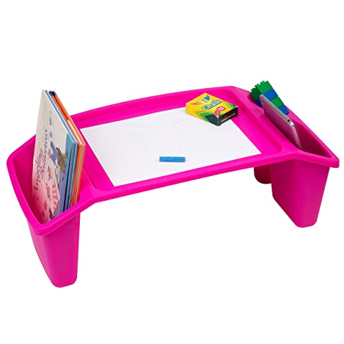 Mind Reader Kids Lap Desk, Activity Tray, Drawing, Stackable, Classroom, Portable, Plastic, 22.25" L x 10.75" W x 8.5" H, Pink