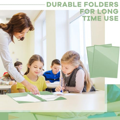 Henoyso 36 Pcs Plastic Folder with Clear Front Pocket, Sage Green - color: Sage Green