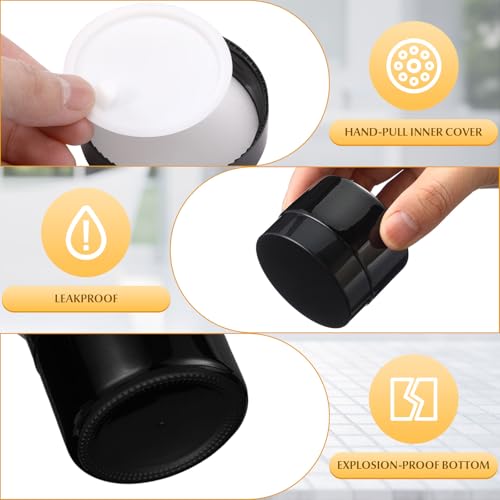Domensi 100 Pcs 1oz Glass Jars Bulk, Black, Black Lid, Plastic Lid - color: Black,Black, size: Plastic Lid