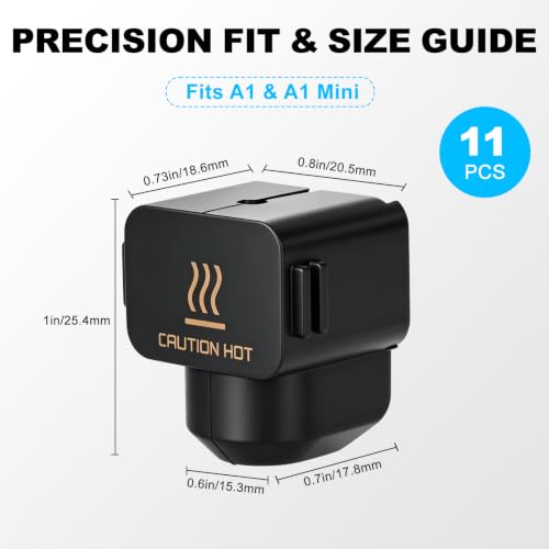 11Pcs Hotend Silicone Sock for Bambu Lab A1/A1 Mini, Thermal Protection - size: For A1/ A1 Mini