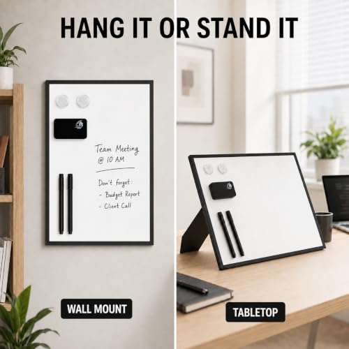 Magnetic Dry Erase Board 12x16 with Foldable Stand, Portable Rose Gold Desktop Whiteboard for Home, Office, School & Kitchen - style: Rose Gold Stand