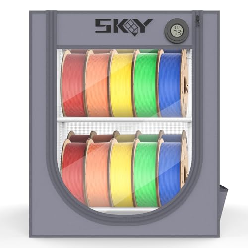 3D Printer Filament Storage Box with Hygrothermograph,Dustproof and Waterproof Storage Box Isolate Pets for Storage Double Layer Storage Rack and Easy to Store 20 roll Pack - size: Large-20 Rolls Grey