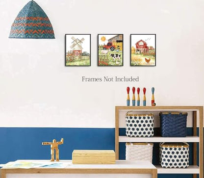 Farm Animal Nursery Prints Decor,Nursery Kids Farmhouse Unframed Poster - color: Farm Animal Nursery Prints