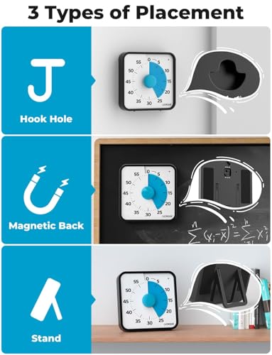 LIORQUE 7.5-Inch Large Visual Timer, 60-Minute Classroom Timer Magnetic - color: Dark Blue