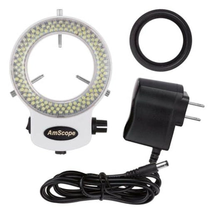 AmScope LED-144W-ZK 144 LED Ring Light Illuminator, White - style: Illuminator