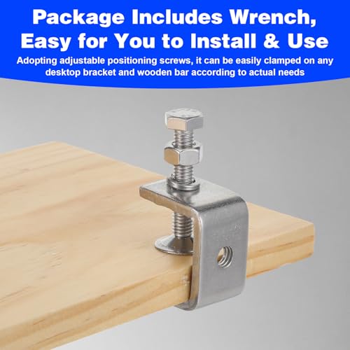 12 Pcs 304 Stainless Steel C Clamp, Heavy Duty C Clamp, Mini Tiger Clamps Set for Mounting, Small Desk G-Clamps with 1.2 Inch Stable Wide Jaw Opening for Metal Working Woodworking Welding Building
