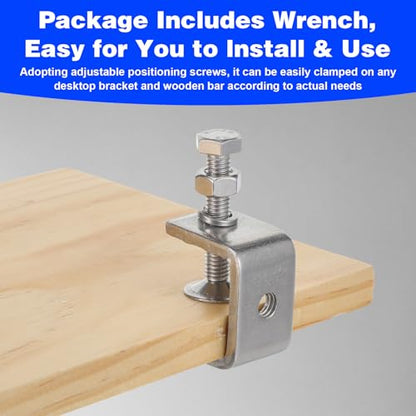 12 Pcs 304 Stainless Steel C Clamp, Heavy Duty C Clamp, Mini Tiger Clamps Set for Mounting, Small Desk G-Clamps with 1.2 Inch Stable Wide Jaw Opening for Metal Working Woodworking Welding Building