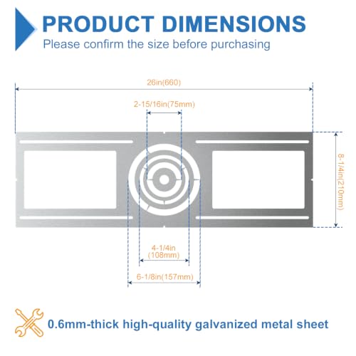 48 Pack New Construction Mounting Plate Round Hole, Round Hole 3" 4" 6" - size: 48 Pack