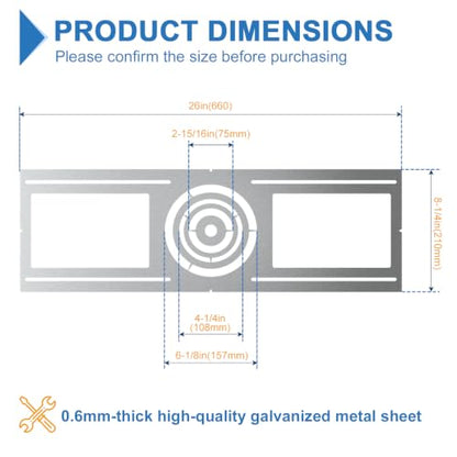 48 Pack New Construction Mounting Plate Round Hole, Round Hole 3" 4" 6" - size: 48 Pack