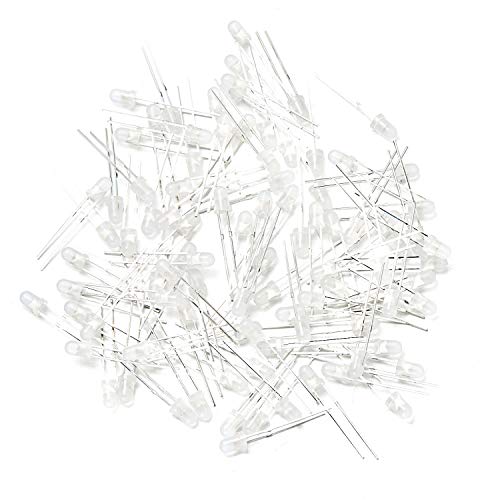 CHANZON 100 pcs 3mm Red Diffused LED Diode Lights (DC 2V 20mA) - color: C) White-red (100pcs)