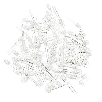 CHANZON 100 pcs 3mm Red Diffused LED Diode Lights (DC 2V 20mA) - color: C) White-red (100pcs)