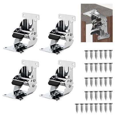 Self Locking Folding Hinges 90-Degree Folding Leg Bracket,Silvery