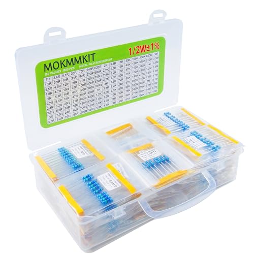 150 Values 1500 Pieces Resistor Kit 1 Ohm-10M Ohm 1/2W 1% - style: 1/2W ±1% 1 ohm-10M ohm