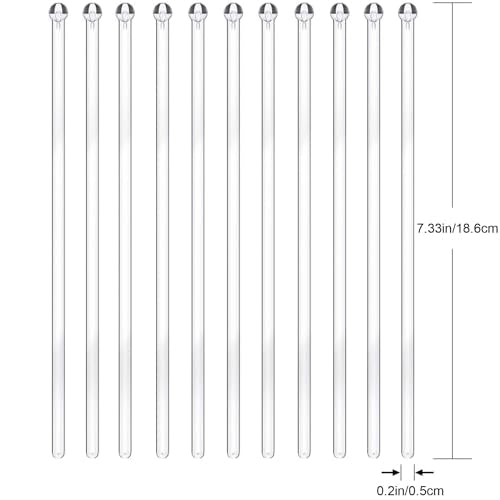 100 Pieces Ball Head Stirrer Disposible Plastic Round Top Crystal Swizzle Sticks, Crystal Cake Pops, Cocktail Coffee Drink Stirrers (Clear)