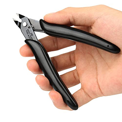 Flush Cutters Micro Wire Cutters 10 Pack Model Nippers Filament 3d Print Snips Flush Cutter for for Jewelry Making, Zip Tie, Copper Wire, Crafts, Floral, Electronics, Black, 5 Inch - color: Black ( 10 Pack )