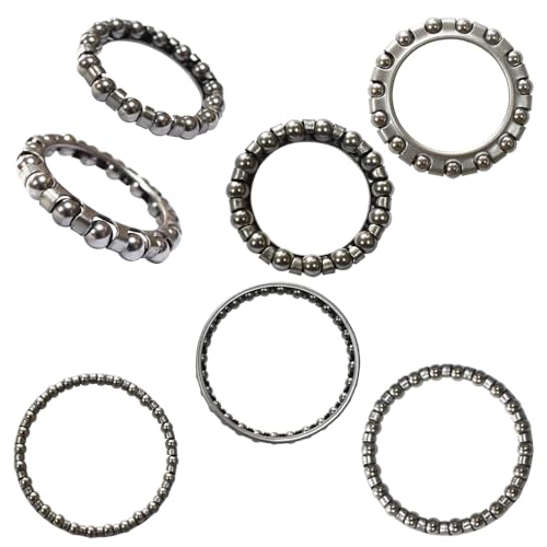 5 Sets Each 12 Sizes Bike Ball Bearing Headset Retainer Crank Caged Wheel OD 20mm to 50mm ID 11mm to 42mm 4mm to 8mm / 1/6” to 1/3“ Repair Accessories Silver