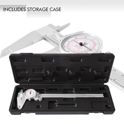 PECtools 8 Inch Dial Caliper DIN 862 Inch/Metric Double Dial - size: 8“/200mm