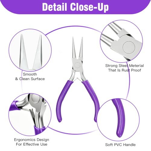 Round Nose Plier for Jewelry Making Jewelry for Jewelry Repair - color: Purple