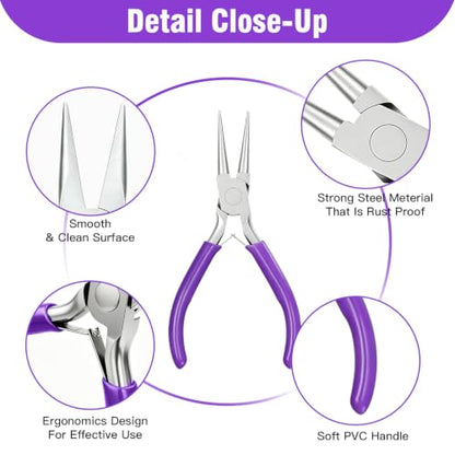 Round Nose Plier for Jewelry Making Jewelry for Jewelry Repair - color: Purple