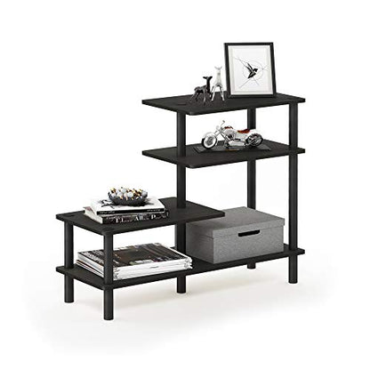 Furinno Turn-N-Tube 3-Tier Side Display Rack, Espresso/Black - color: Espresso/Black, style: 4-Tiers, Side Ladder